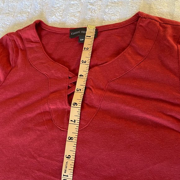 Casual v-neck ¾ length sleeve t-shirt, Classic Editions brand - Picture 7 of 11